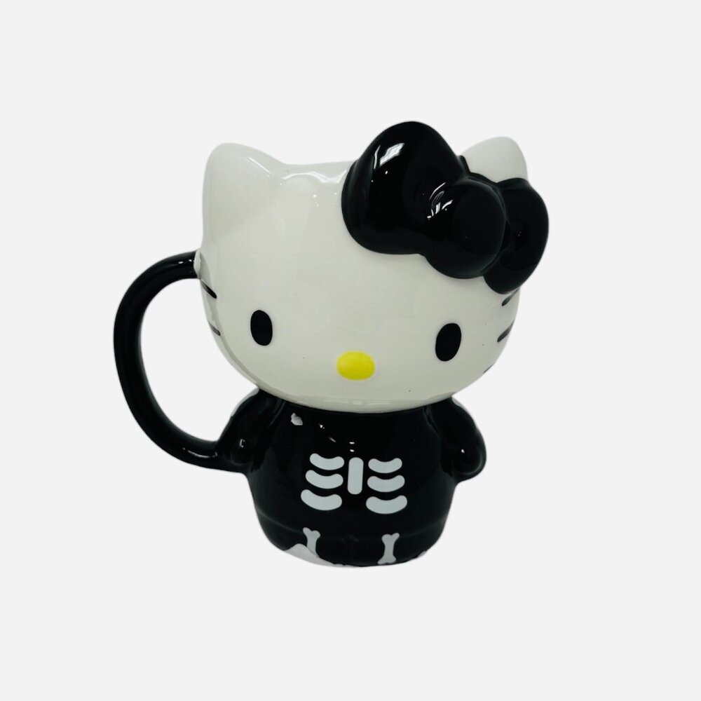 Hello Kitty® by Sanrio® Skeleton 3D Sculpted Mug in Black & White NWT